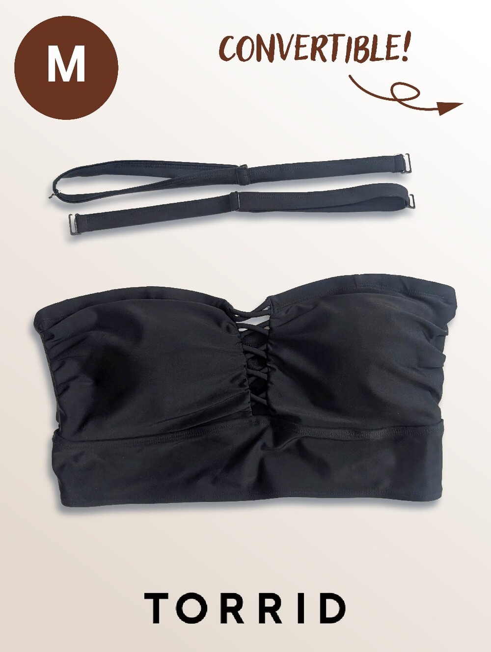 Criss Cross Lace Up Bikini Top (Convertible/Adjustable/Multiway)
